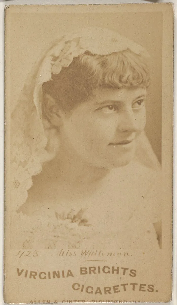 Card 423, Miss Whiteman, from the Actors and Actresses series (N45, Type 1) for Virginia Brights Cigarettes — Allen & Ginter