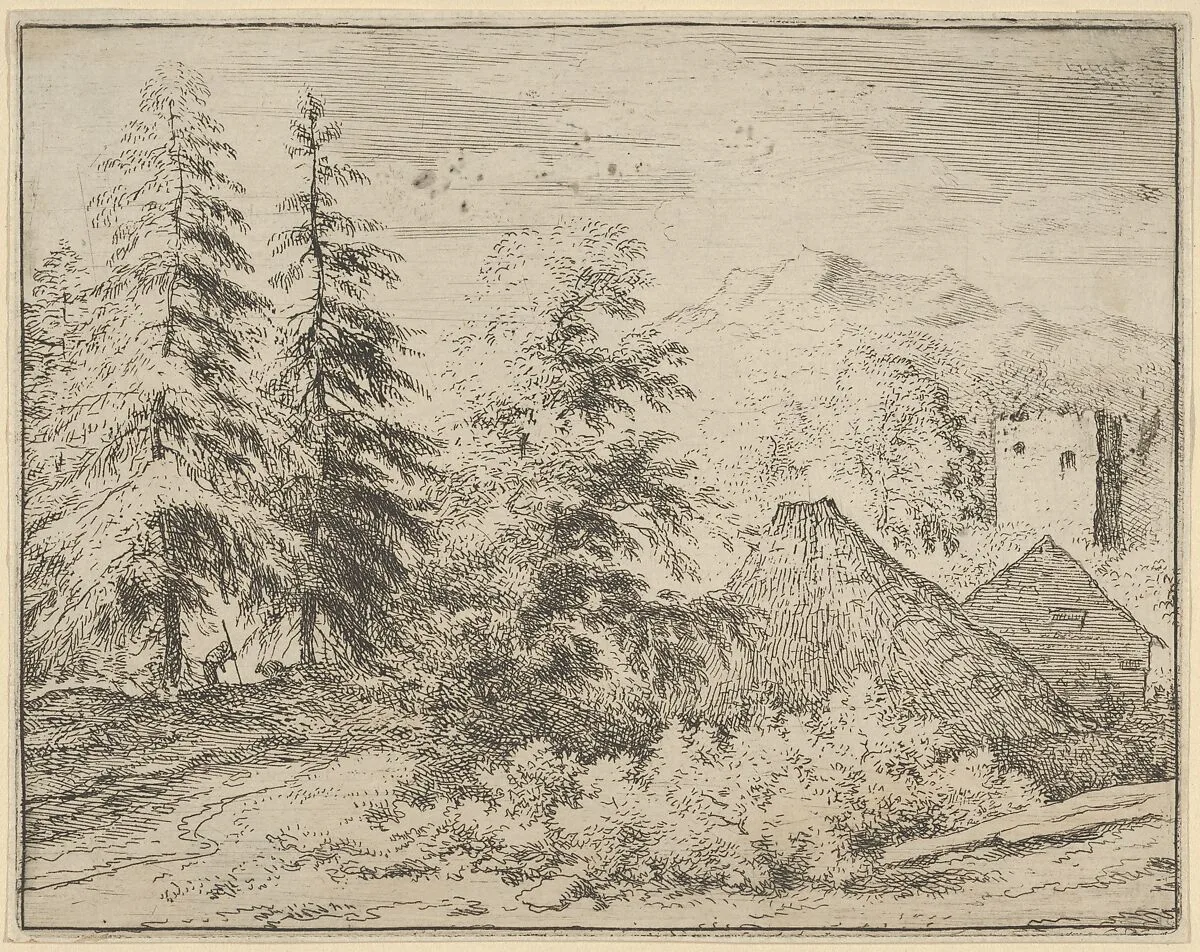 The Man Between the Two Fir Trees — Allart van Everdingen