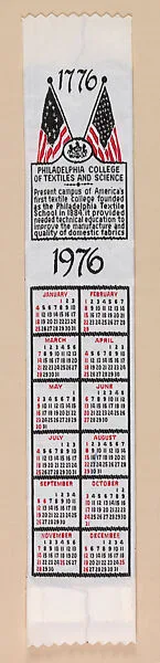 Bicentennial ribbon calendar — American Silk Label Manufacturing Company|Warner Woven Label Co.