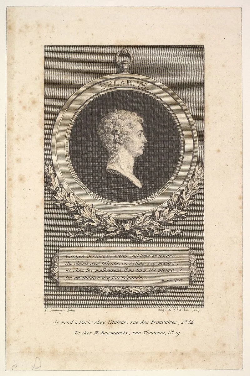 Portrait of De Larive — Augustin de Saint-Aubin|Augustin de Saint-Aubin|M. Desmarets