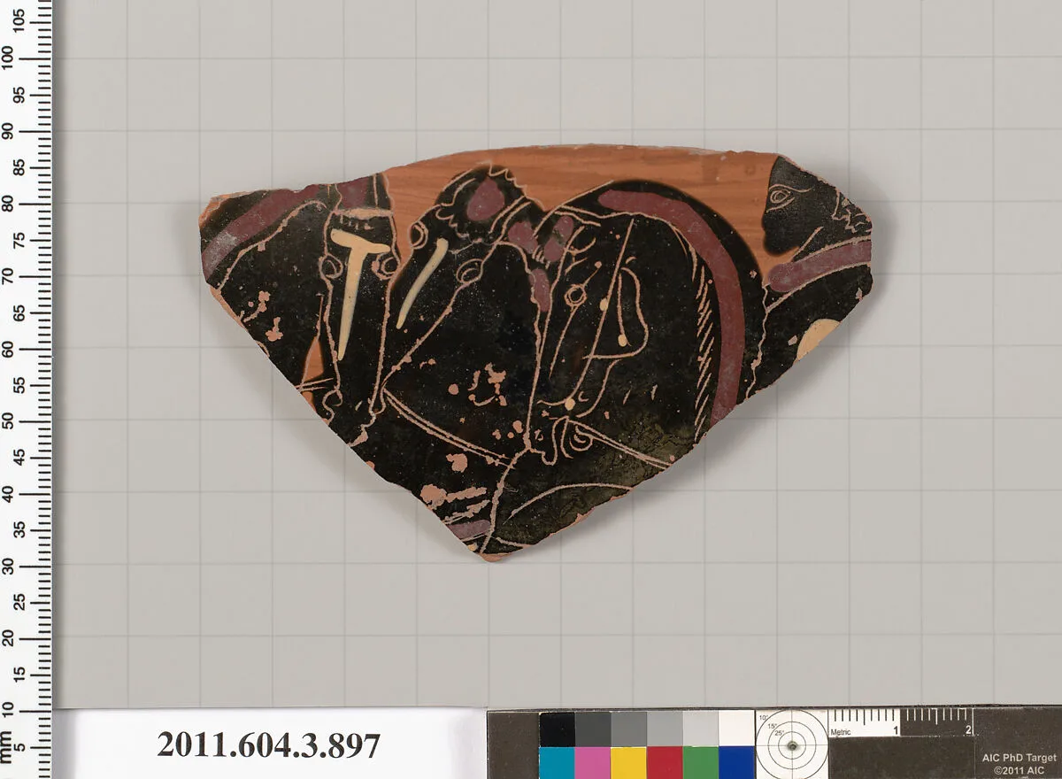 Terracotta fragment of a lekythos (oil flask) — Unknown