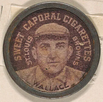 Wallace, St. Louis Browns (black), from the Domino Discs series (PX7), issued by Kinney Brothers — Kinney Brothers Tobacco Company