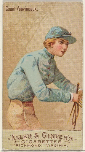 Count Vauvineaux, from the Racing Colors of the World series (N22b) for Allen & Ginter Cigarettes