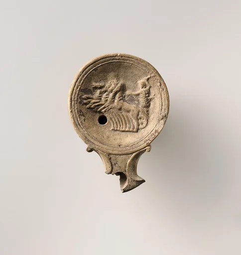 Terracotta oil lamp