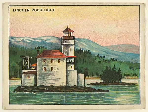 Lincoln Rock Light, from the "Lighthouse Series" (T77), issued with Hassan Cigarettes by the American Tobacco Company — American Tobacco Company