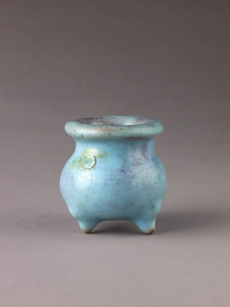 Miniature incense burner, Jun ware — Chinese