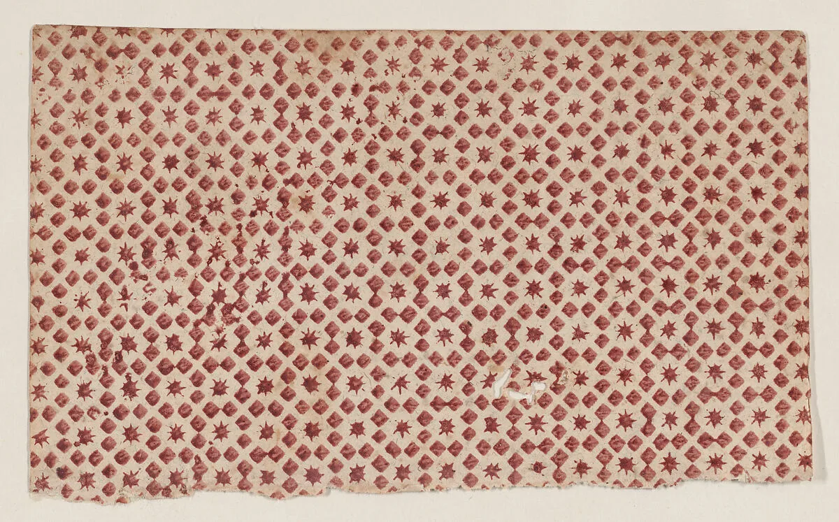 Sheet with overall square and star pattern — Anonymous