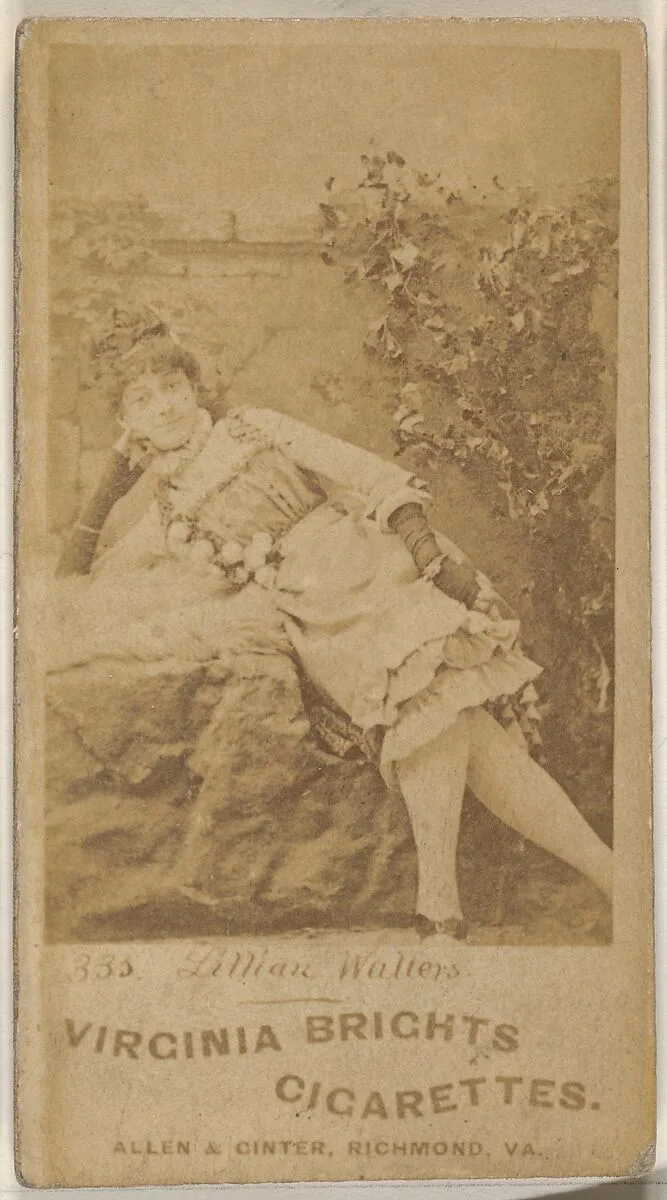 Card 335, Lillian Walters, from the Actors and Actresses series (N45, Type 1) for Virginia Brights Cigarettes — Allen & Ginter