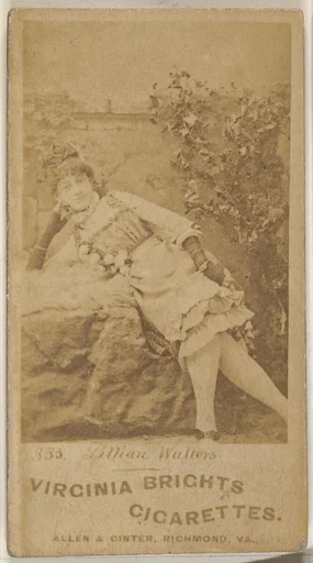 Card 335, Lillian Walters, from the Actors and Actresses series (N45, Type 1) for Virginia Brights Cigarettes