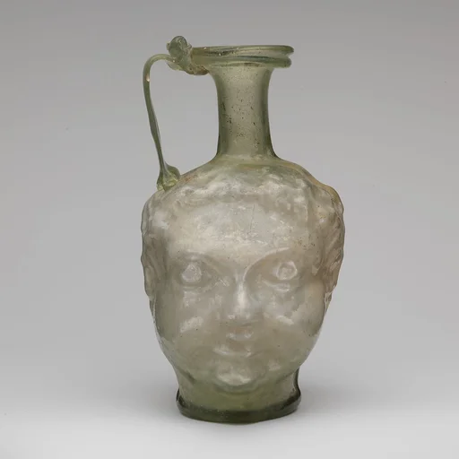 Glass double head-shaped flask