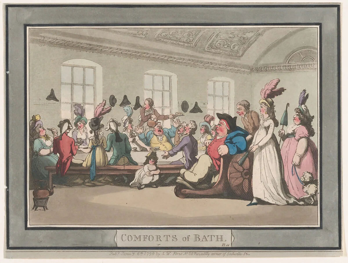 Comforts of Bath, Plate 11 — S. W. Fores|Thomas Rowlandson
