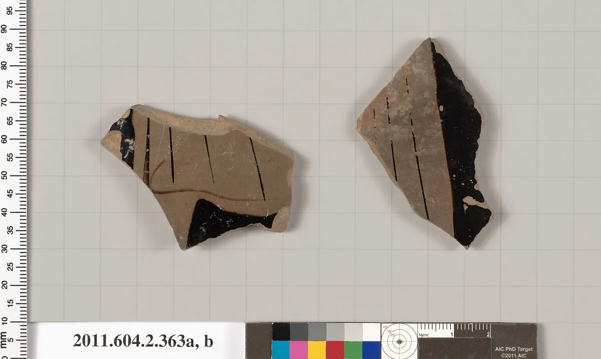 Terracotta fragments of a column-krater (bowl for mixing wine and water) — Unknown