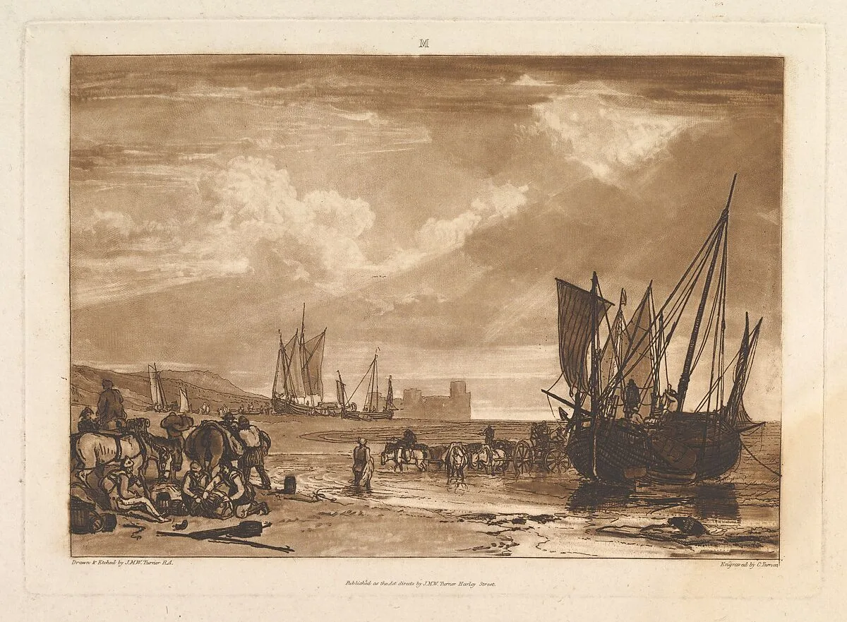 Scene on the French Coast (Liber Studiorum, part I, plate 4) — Joseph Mallord William Turner|Charles Turner|Joseph Mallord William Turner