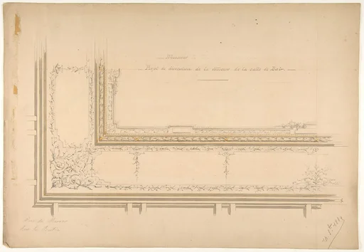 Design for ceiling decoration in the residence of the Duc de Massa on the rue la Boétie, Paris