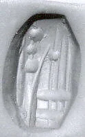 Stamp seal (octagonal pyramid) with cultic scene