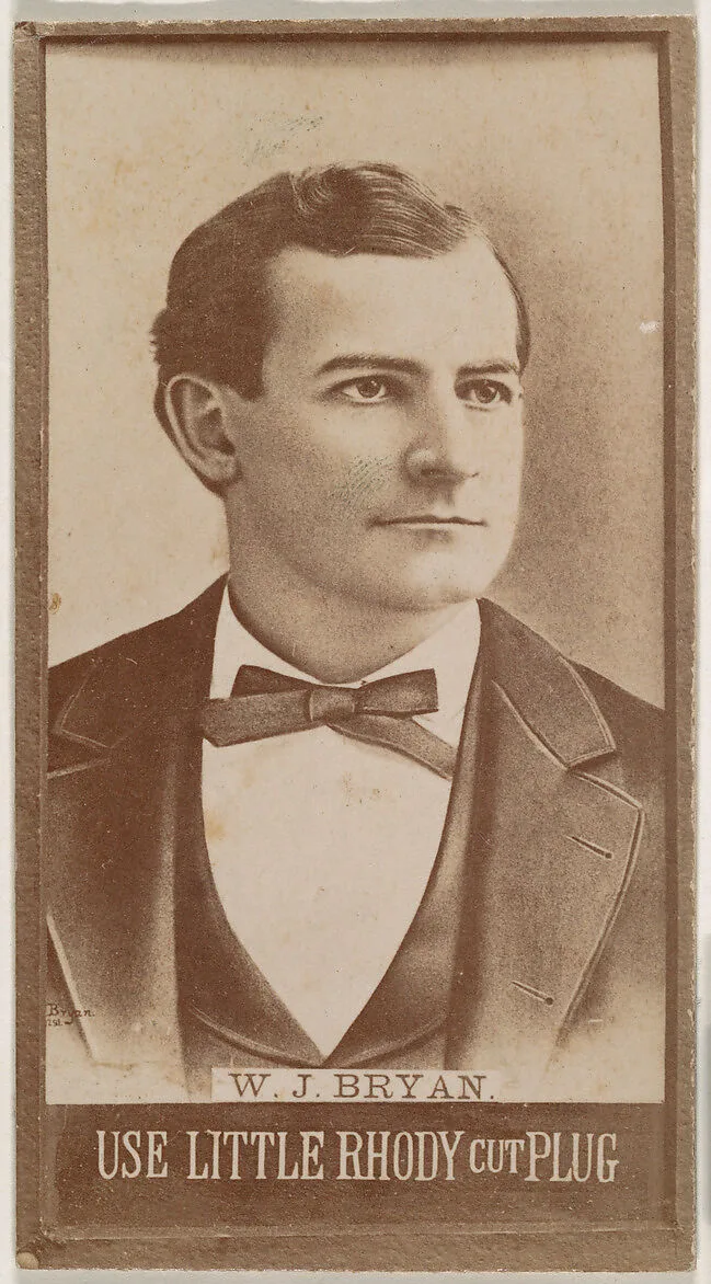 W.J. Bryan, from the series N694, promoting Little Rhody Cut Plug — Unknown