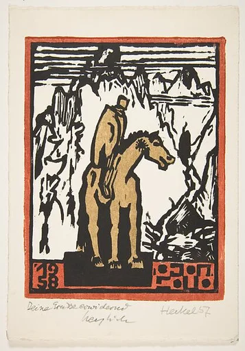 27. Jahresblatt: Reiter in Gebirge