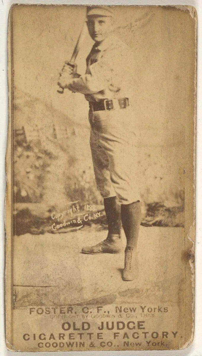 Elmer Ellsworth Foster, Center Field, New York, from the Old Judge series (N172) for Old Judge Cigarettes — Goodwin & Company