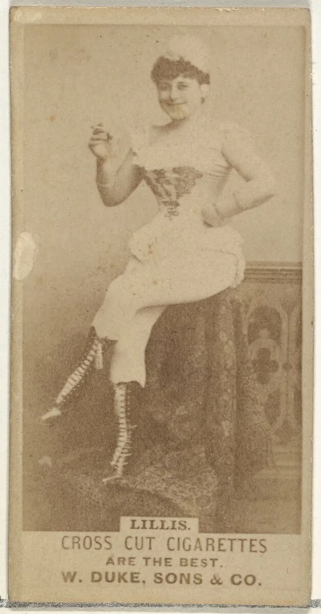 Lillis, from the Actors and Actresses series (N145-3) issued by Duke Sons & Co. to promote Cross Cut Cigarettes — W. Duke, Sons & Co.