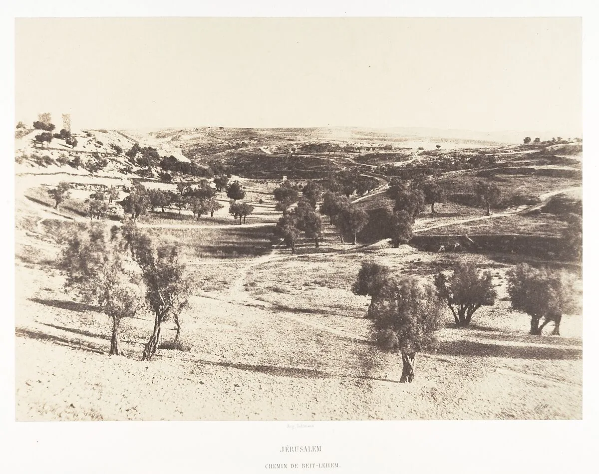 Jérusalem, Chemin de Beit-Lehem — Auguste Salzmann|Imprimerie photographique de Blanquart-Évrard, à Lille