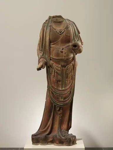 金 彩繪石雕菩薩像(大理石)|Bodhisattva