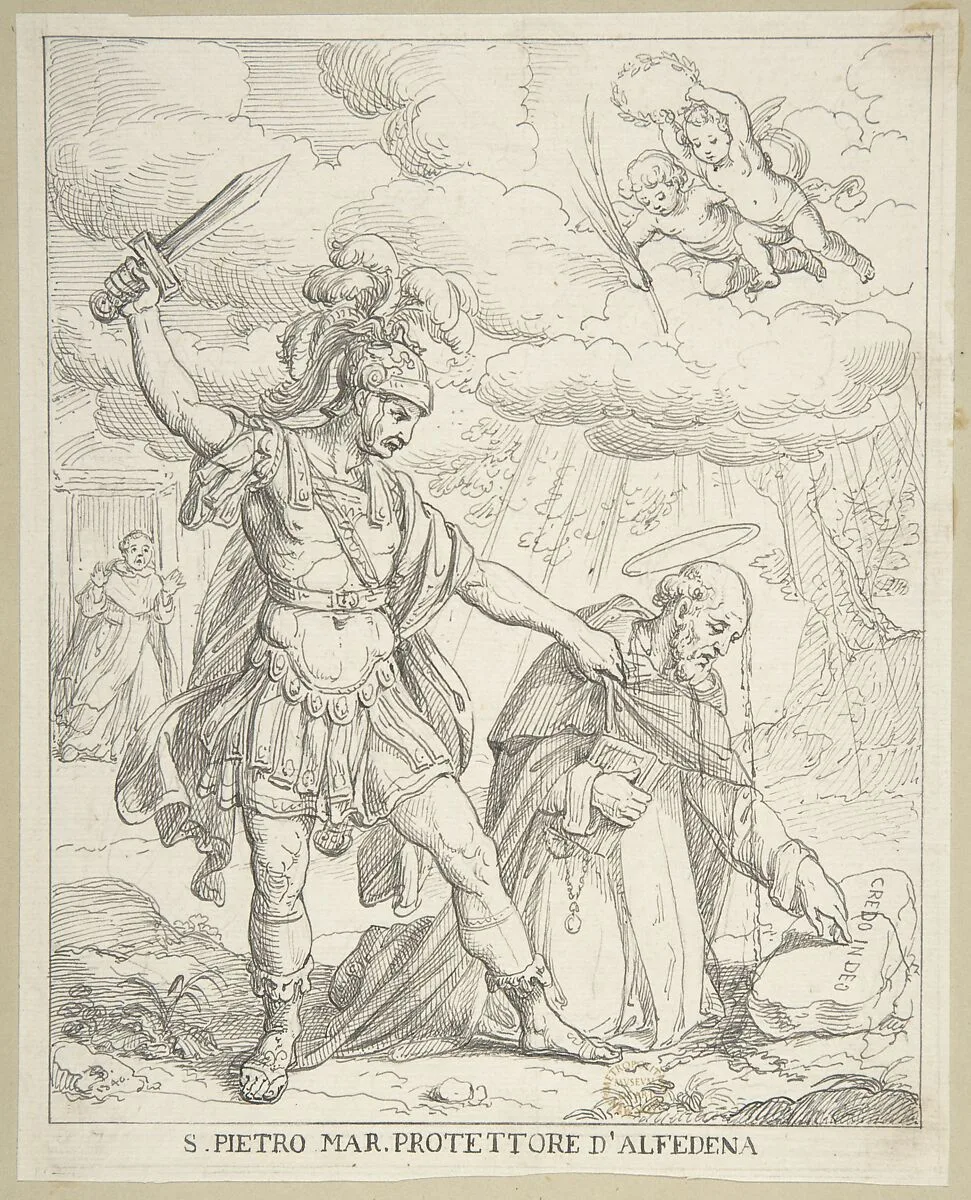 Martyrdom of St. Peter Martyr — Anonymous, Italian, 19th century
