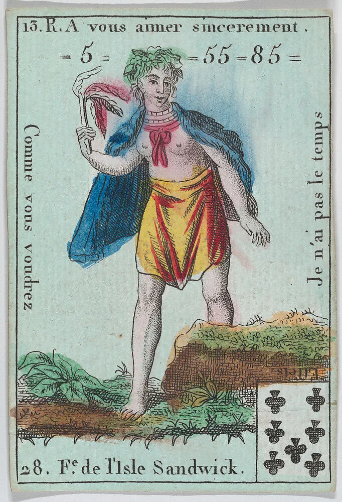 F.e d l'Isle Sandwick from playing cards "Jeu d'Or" — Anonymous, French, 18th century