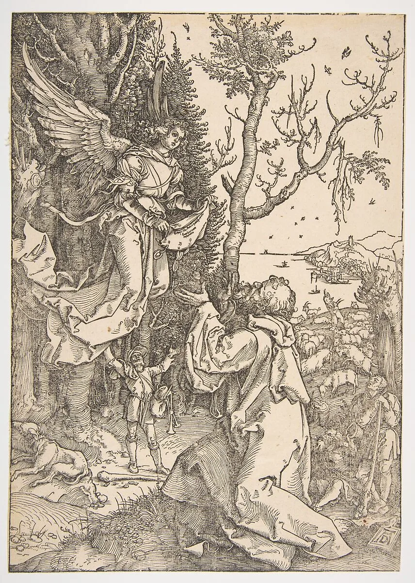 Joachim and the Angel, from "The Life of the Virgin" — Albrecht Dürer