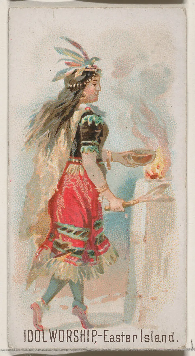 Idol Worship, Easter Island, from the Holidays series (N80) for Duke brand cigarettes — W. Duke, Sons & Co.|George S. Harris & Sons