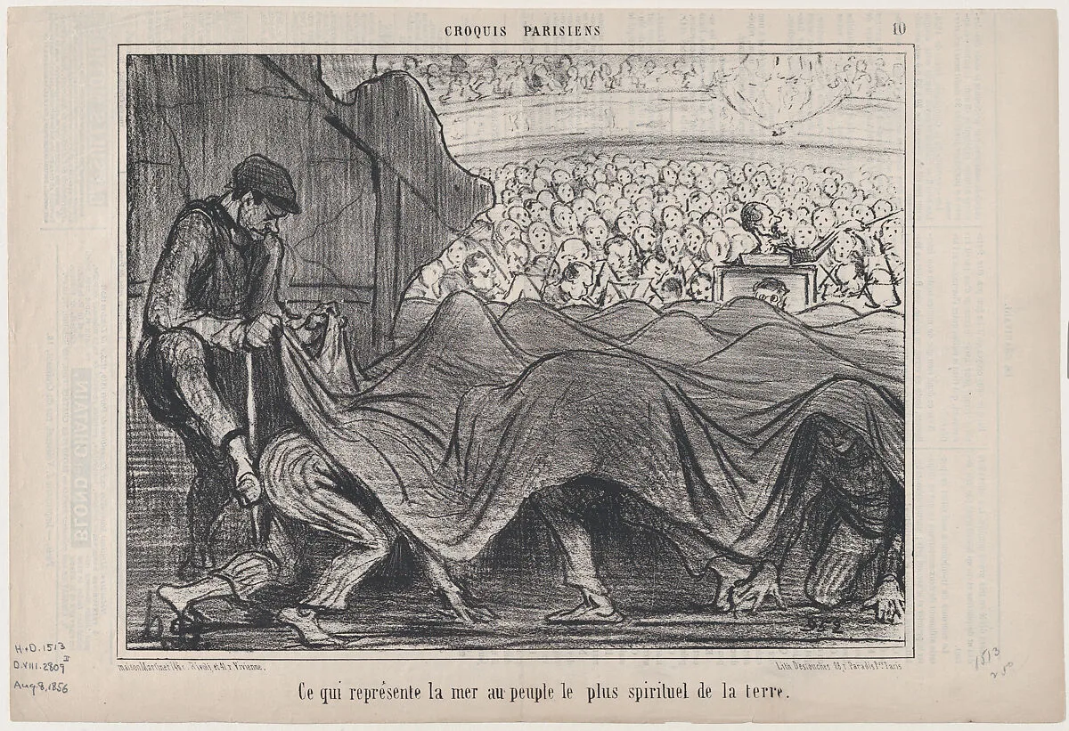 Ce qui représente la mer au peuple..., from Croquis Parisiens, published in Le Charivari, August 8, 1856 — Aaron Martinet|Honoré Daumier|Destouches