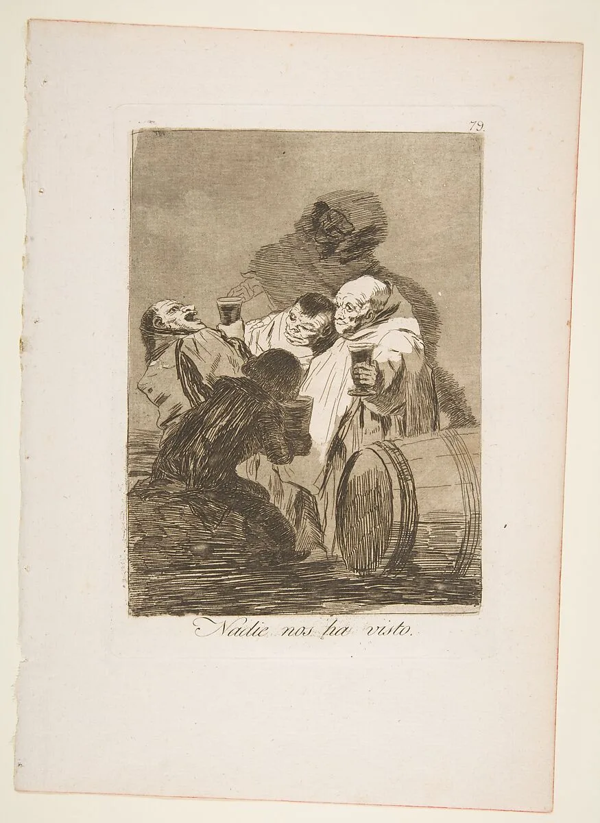 Plate 79 from "Los Caprichos": No one has seen us (Nadie nos ha visto) — Goya (Francisco de Goya y Lucientes)