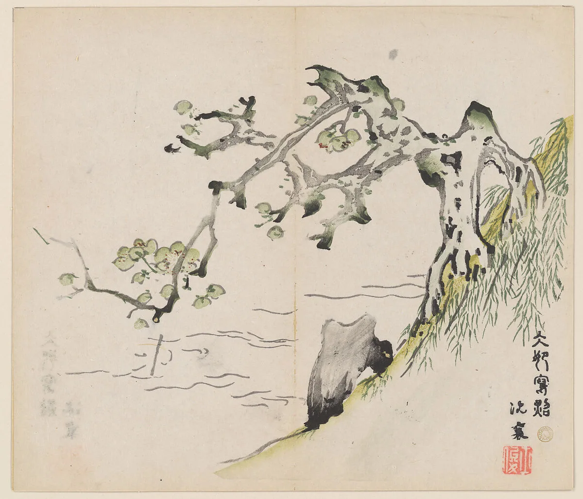 明 胡正言 《十竹齋書畫譜》 四開 木版畫|Page from the Ten Bamboo Studio Manual of Painting and Calligraphy — Hu Zhengyan