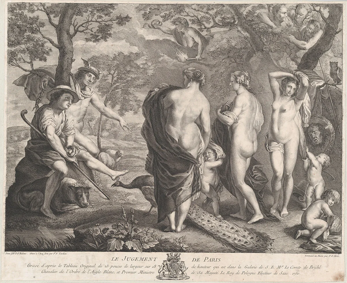 The Judgment of Paris — Pierre Etienne Moitte|Peter Paul Rubens|Pierre François Tardieu
