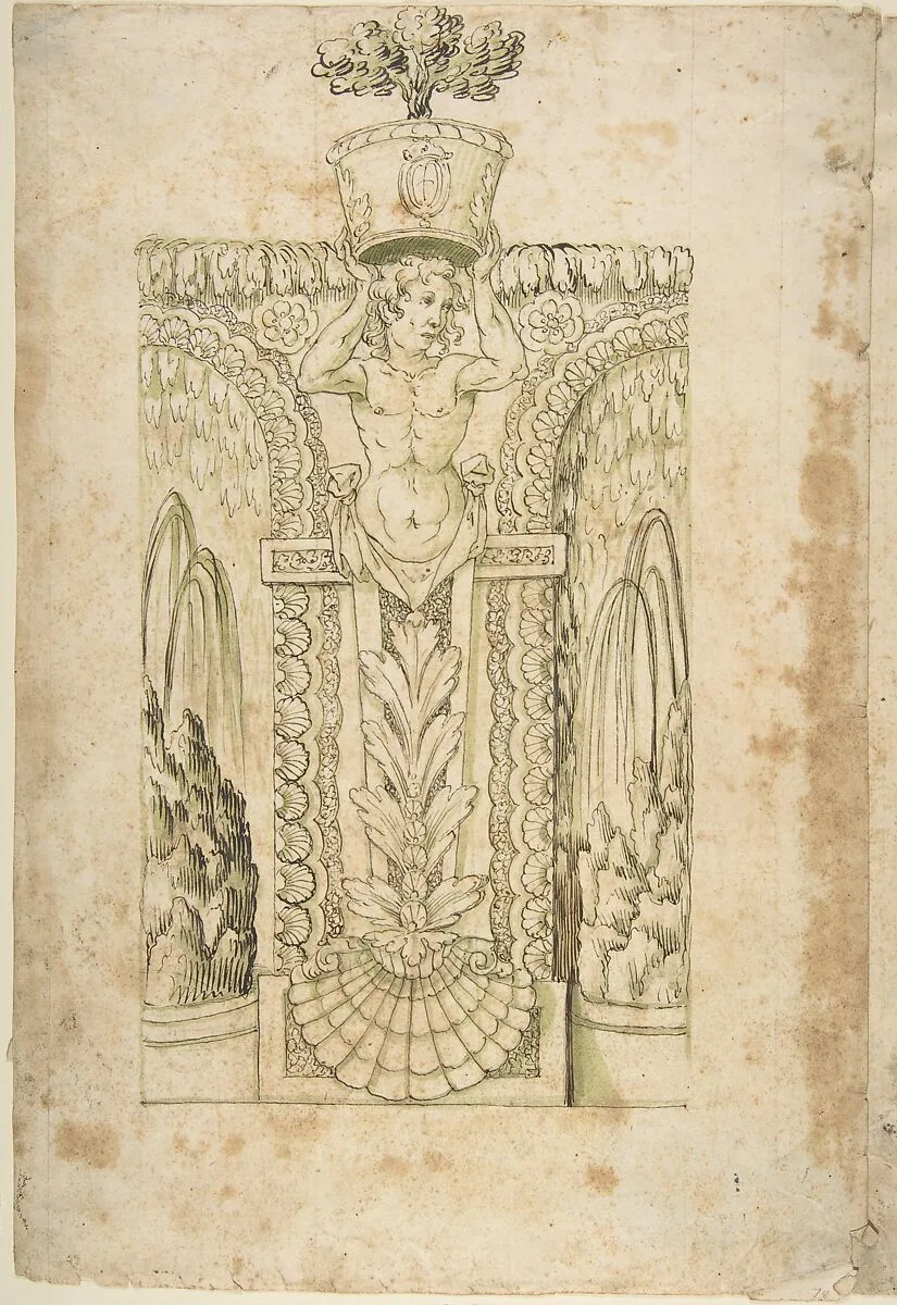 Design for a Wall Fountain — Anonymous, Italian, Lombard, 16th century
