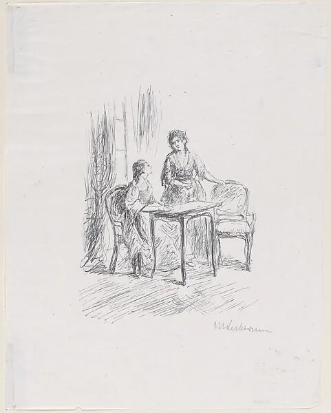 Hilarie and the Mother (Hilarie Und Die Mutter), from The Man of Fifty Years — Johann Wolfgang von Goethe|Bruno Cassirer|M. Hönemann|Max Liebermann