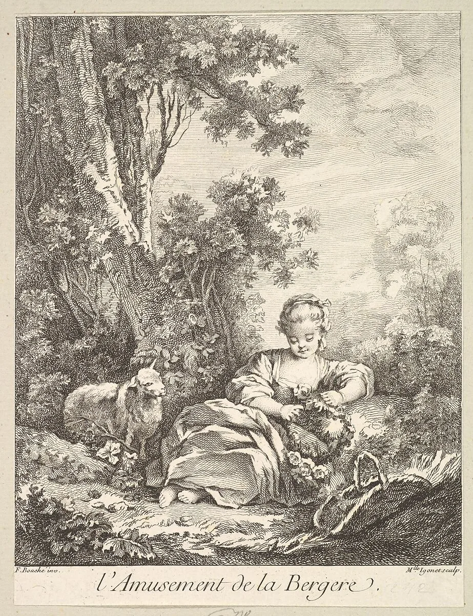 The Amusement of a Shepherd Girl — Marie Madeleine Igonet|François Boucher