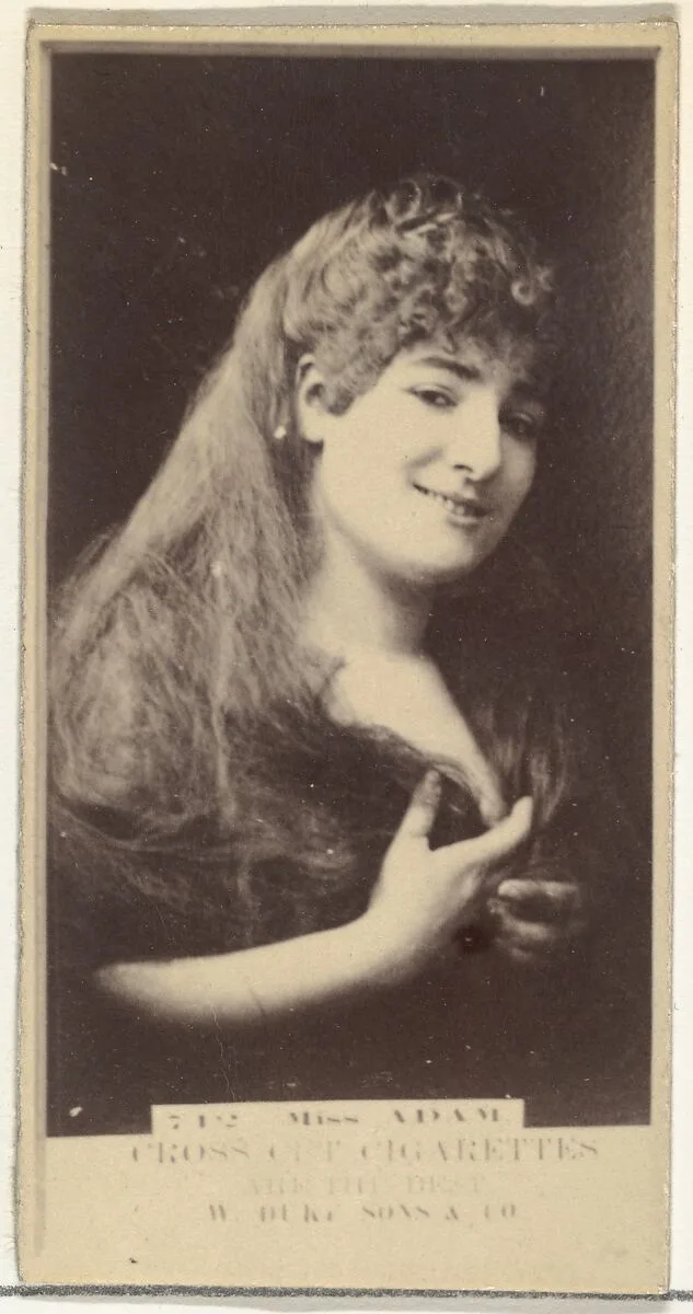 Miss Adam, from the Actors and Actresses series (N145-3) issued by Duke Sons & Co. to promote Cross Cut Cigarettes — W. Duke, Sons & Co.
