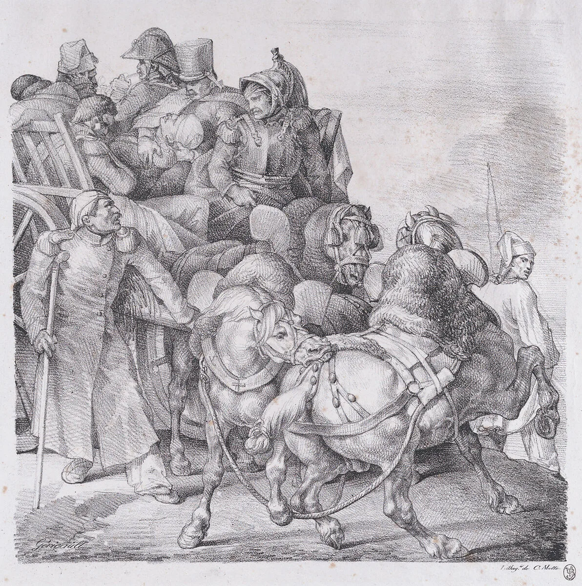Cart Loaded with Wounded Soldiers — Théodore Gericault