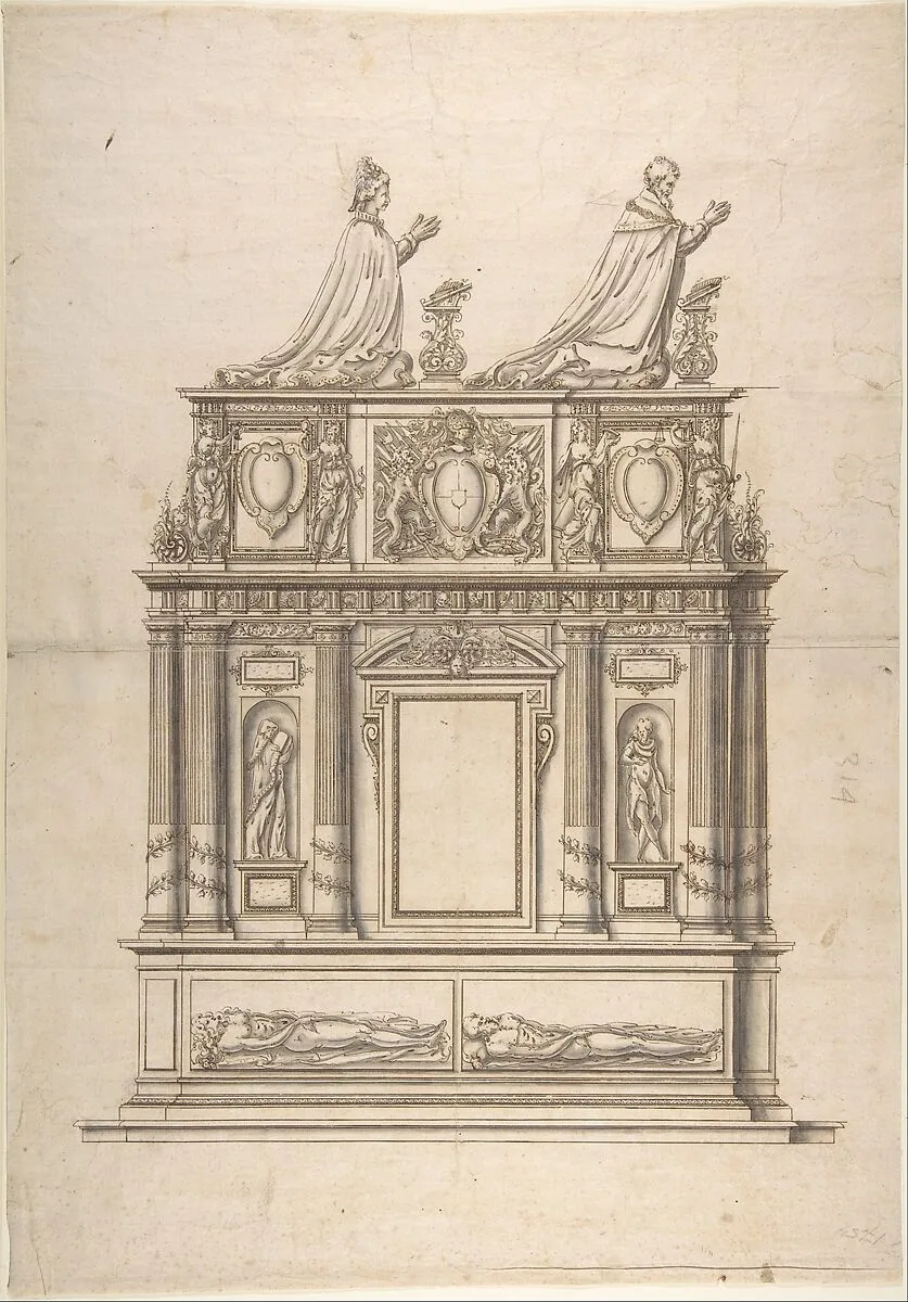 Design for a Double Tomb — Anonymous, French, 16th century|Jacques Androuet Du Cerceau