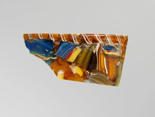 Glass short-strip mosaic bowl fragment