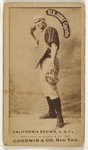 William "California" Brown, Catcher, New York, from the Old Judge series (N172) for Old Judge Cigarettes