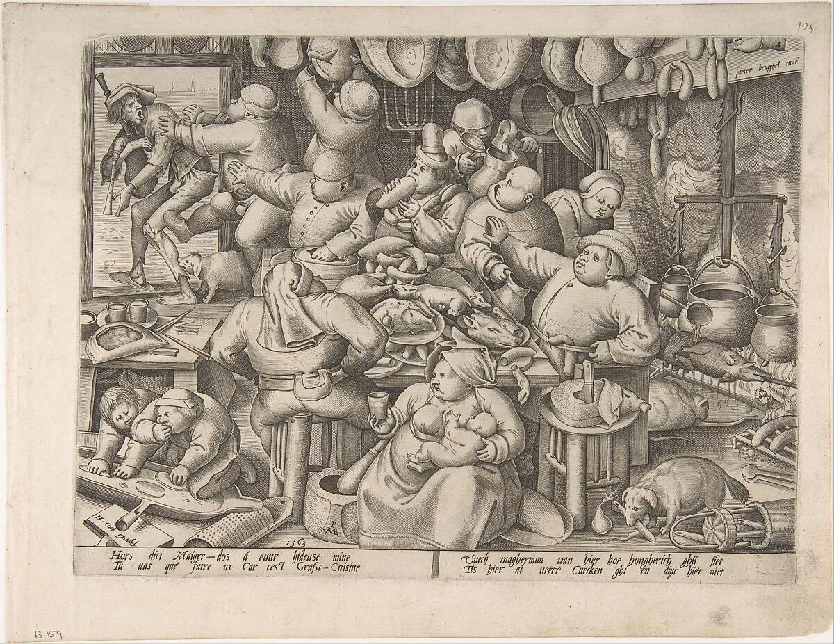 The Fat Kitchen — Pieter Bruegel the Elder|Pieter van der Heyden|Hieronymus Cock