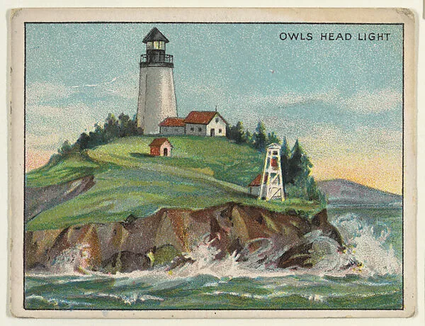 Owls Head Light, from the "Lighthouse Series" (T77), issued with Hassan Cigarettes by the American Tobacco Company — American Tobacco Company