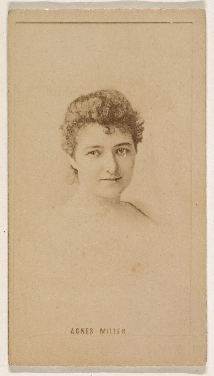 Agnes Miller, from the Actresses series (N245) issued by Kinney Brothers to promote Sweet Caporal Cigarettes — Kinney Brothers Tobacco Company