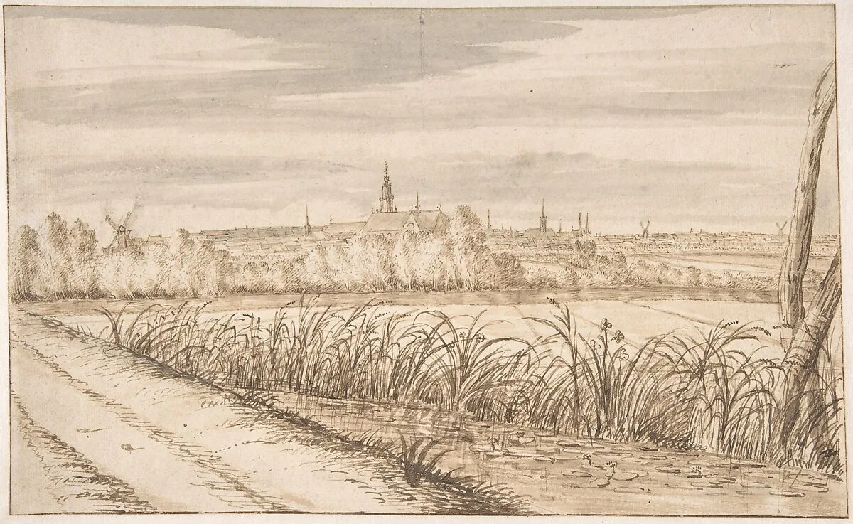 View of Gouda Seen from the Southeast with the Janskerk in the Center — Abraham Rutgers