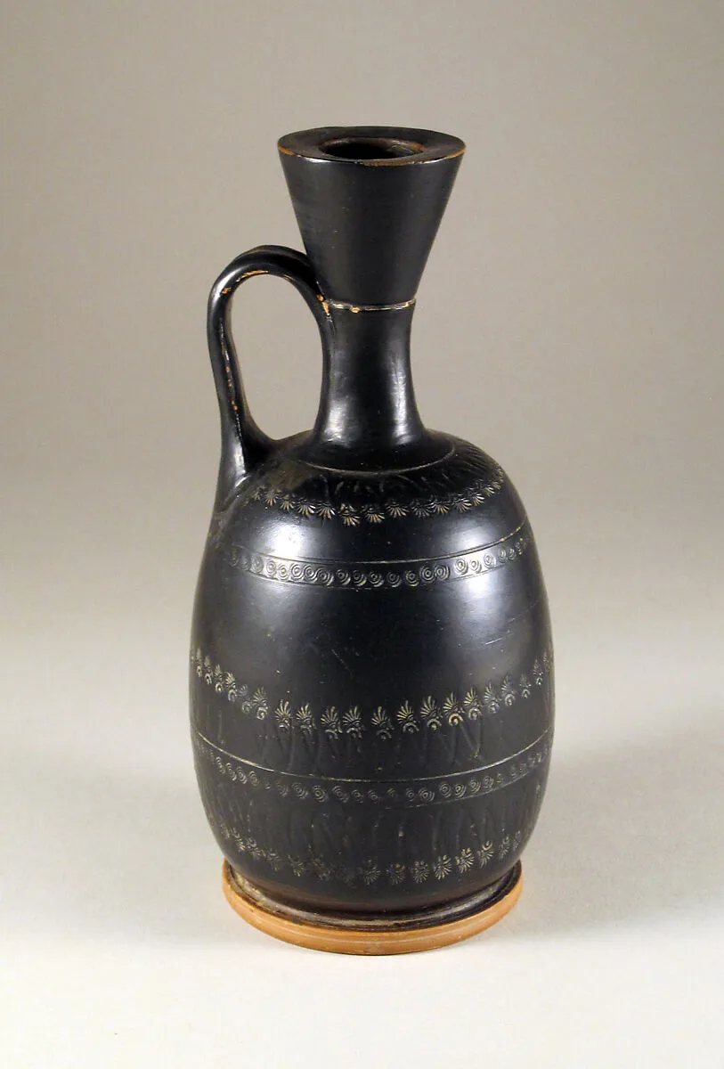 Terracotta squat lekythos (oil flask) — Unknown