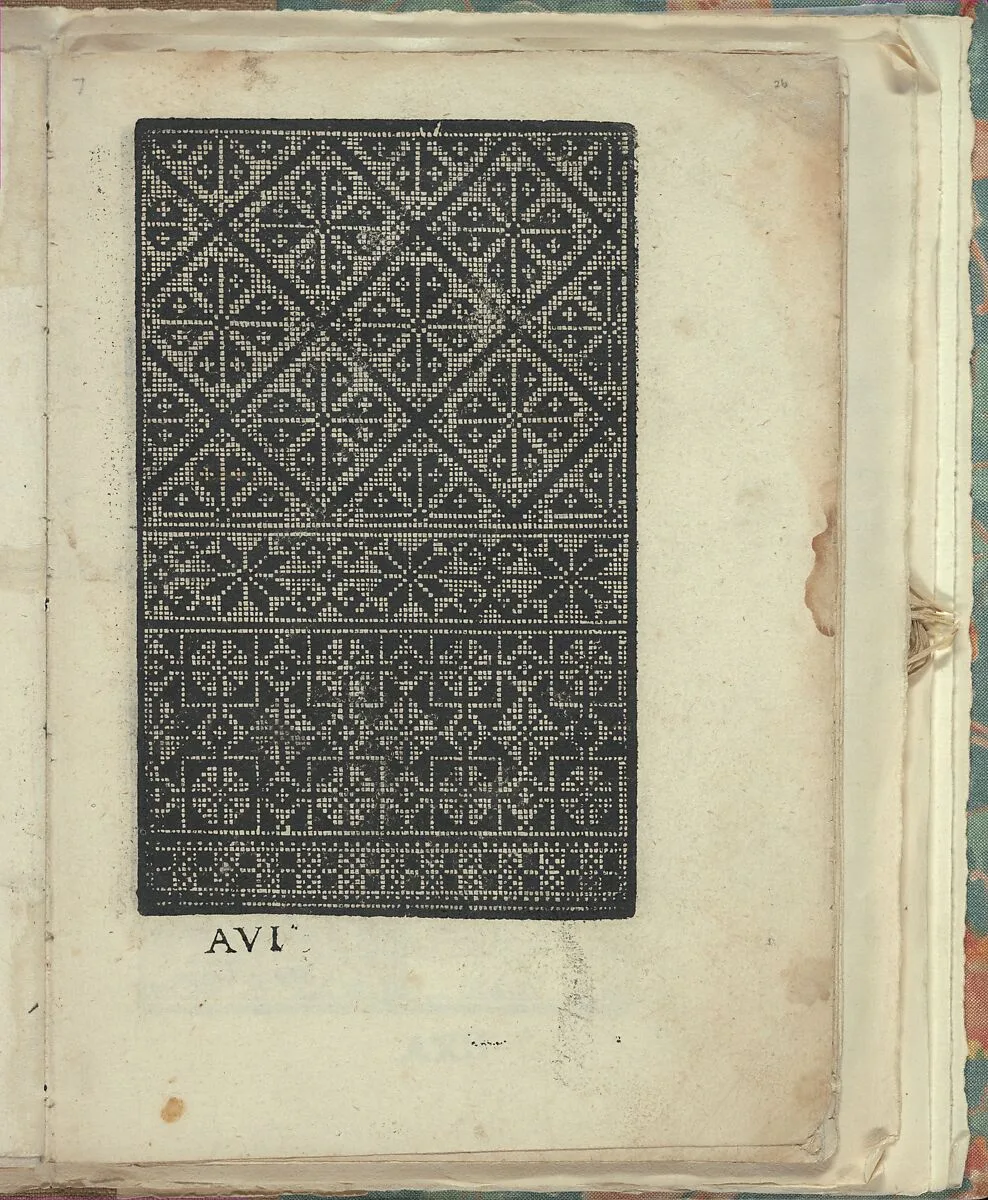 Opera Nova Universali intitulata Corona di racammi, page 26 (recto) — Giovanni Andrea Vavassore