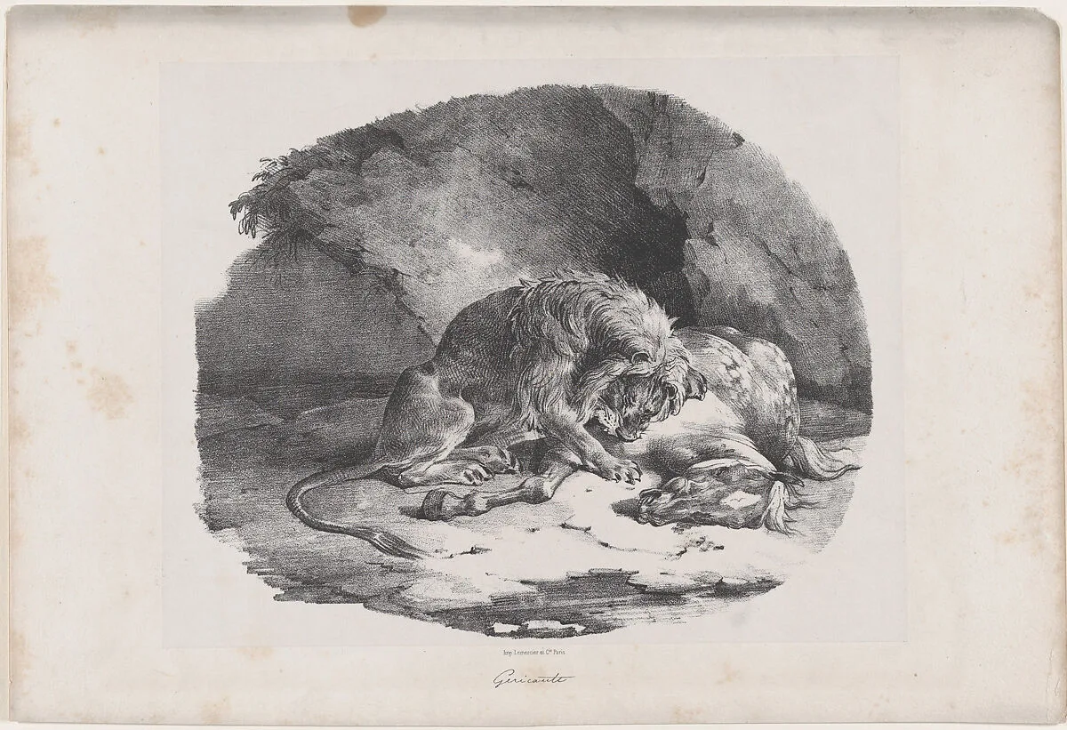 A Horse Being Eaten by a Lion — Théodore Gericault|François de Villain