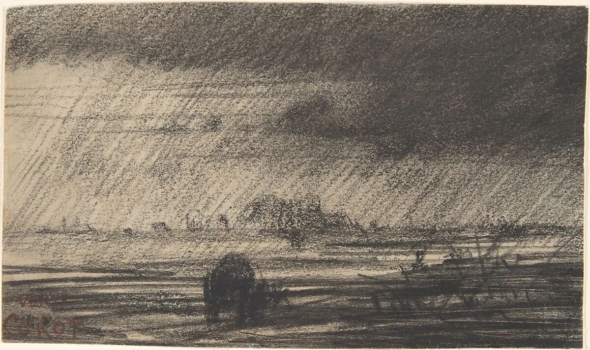 Landscape in a Storm — Charles-François Daubigny|Camille Corot