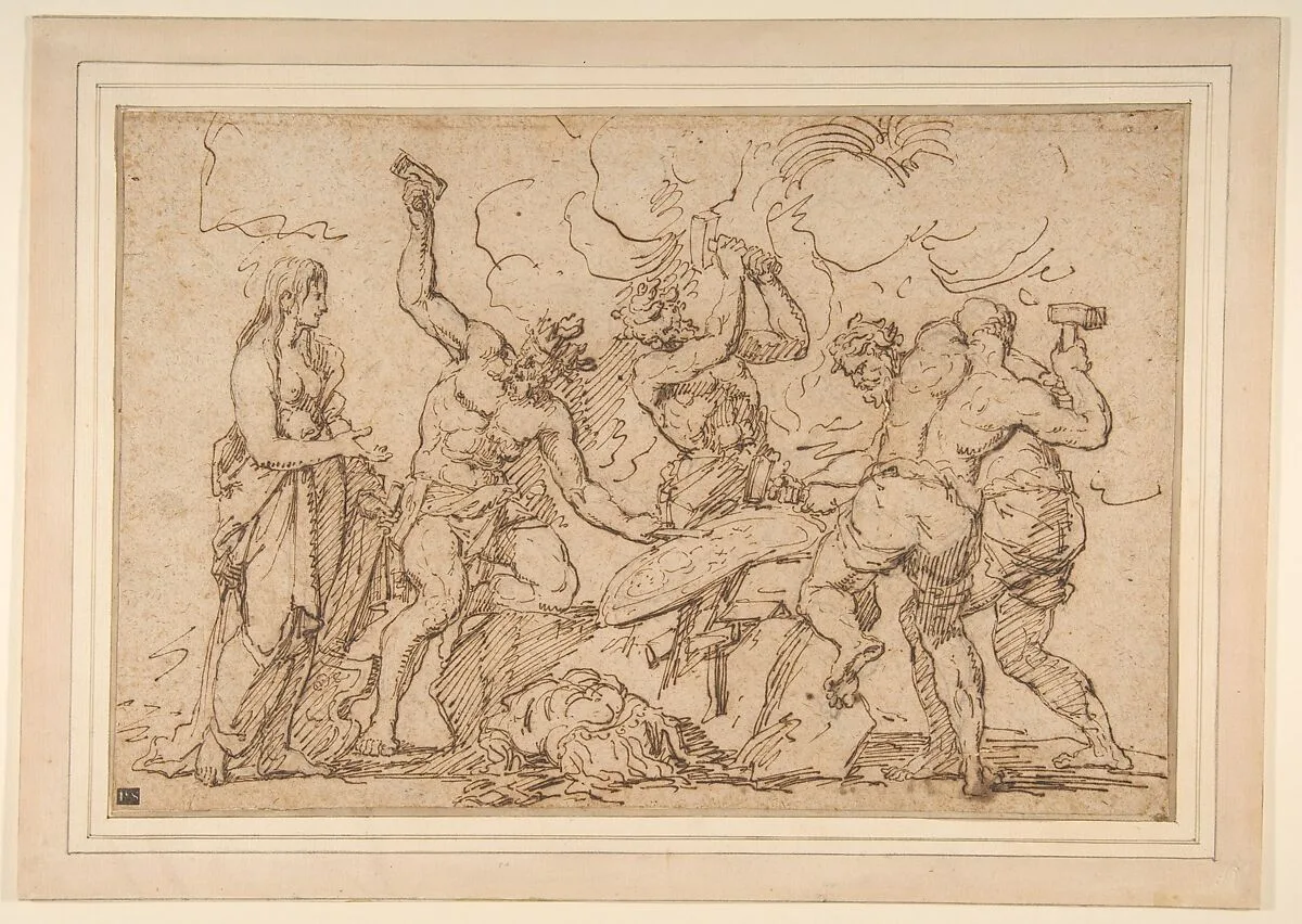 Venus Watching Vulcan and Cyclops Forge Armor for Mars — Raymond de La Fage
